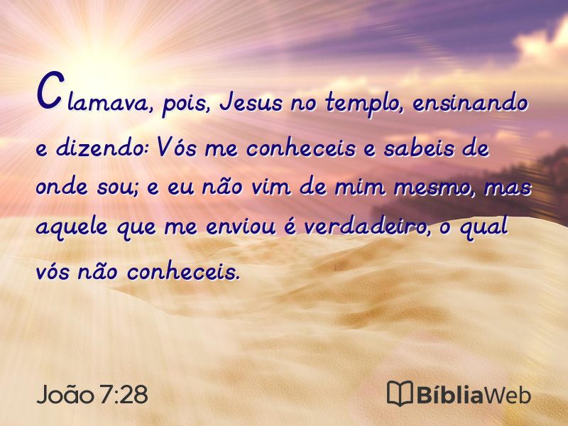 João 7:28 em imagem para compartilhar