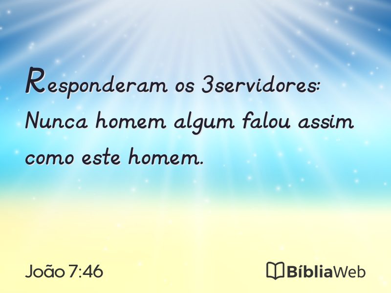 João 7:46 em imagem para compartilhar
