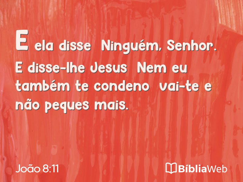 João 8:11 em imagem para compartilhar