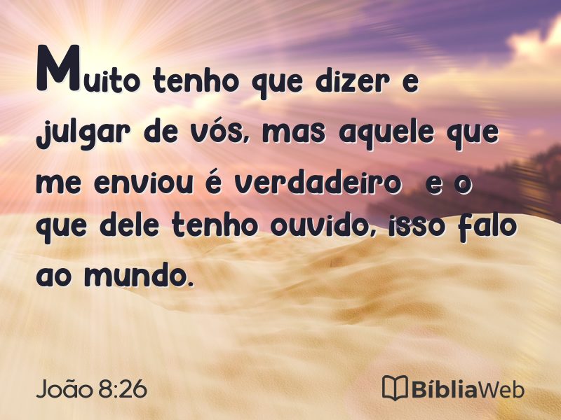 João 8:26 em imagem para compartilhar