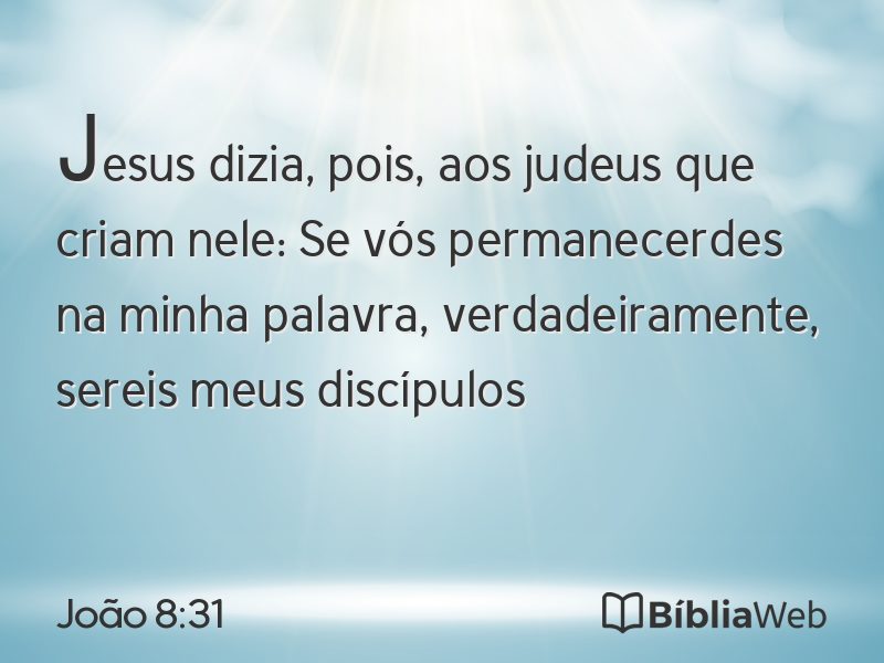 João 8:31 em imagem para compartilhar