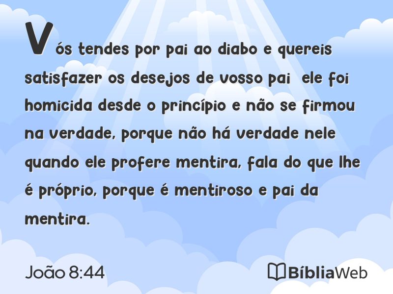 João 8:44 em imagem para compartilhar