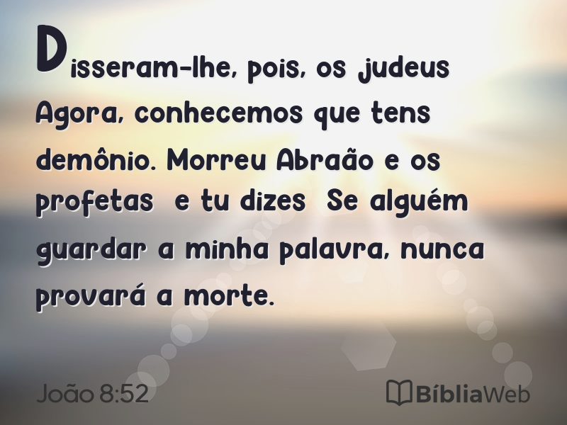 João 8:52 em imagem para compartilhar