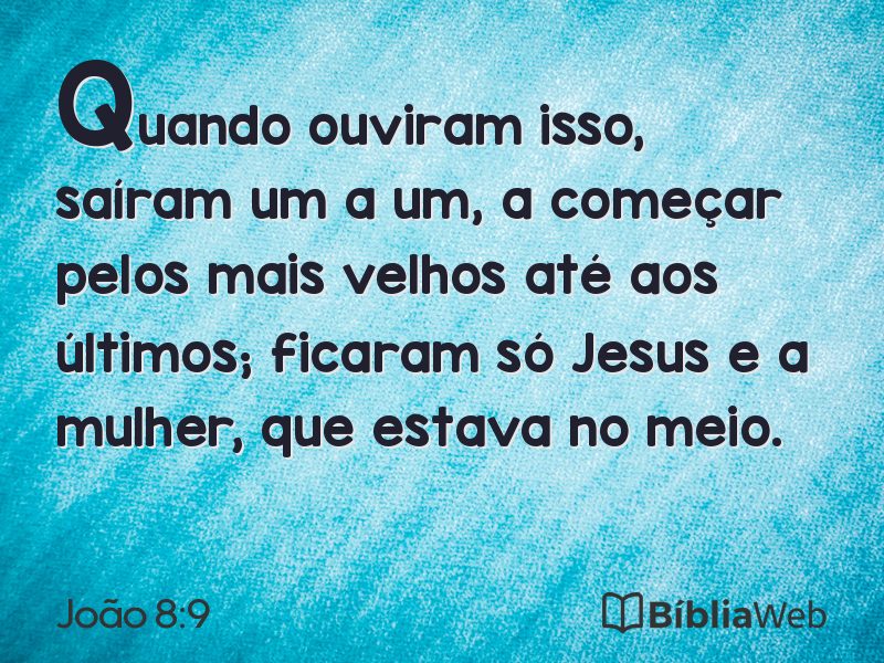 João 8:9 em imagem para compartilhar