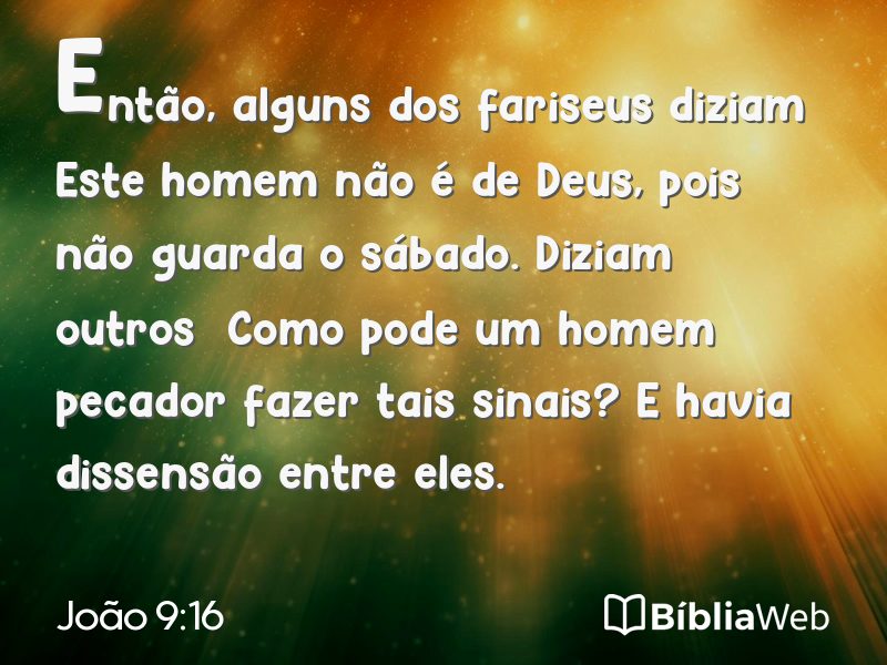 João 9:16 em imagem para compartilhar