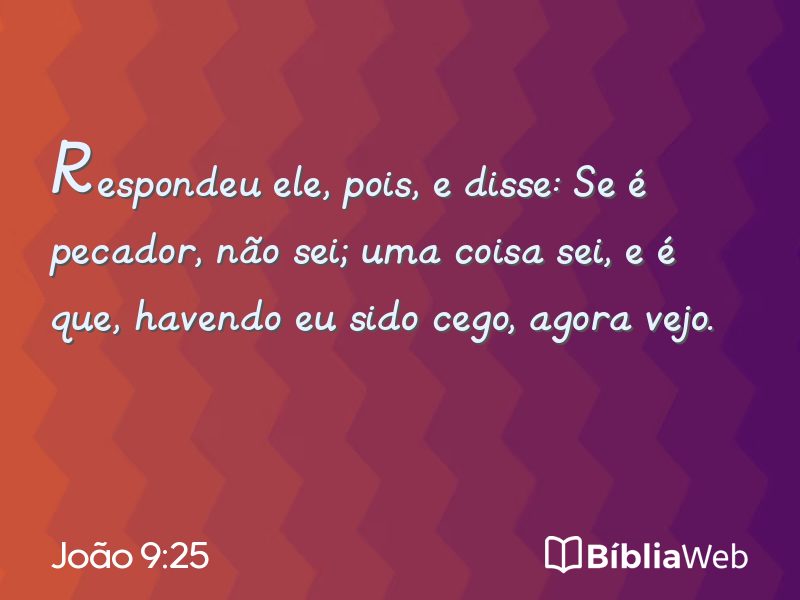 João 9:25 em imagem para compartilhar