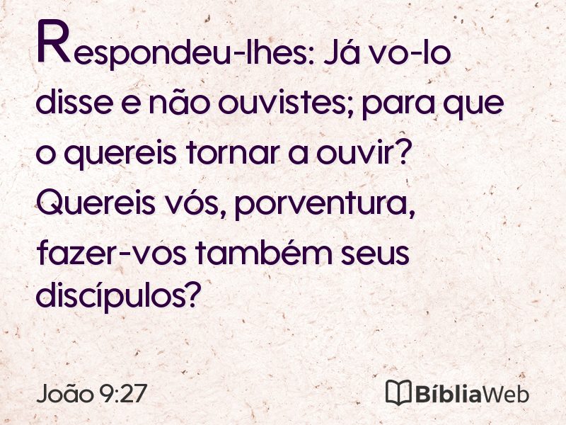 João 9:27 em imagem para compartilhar