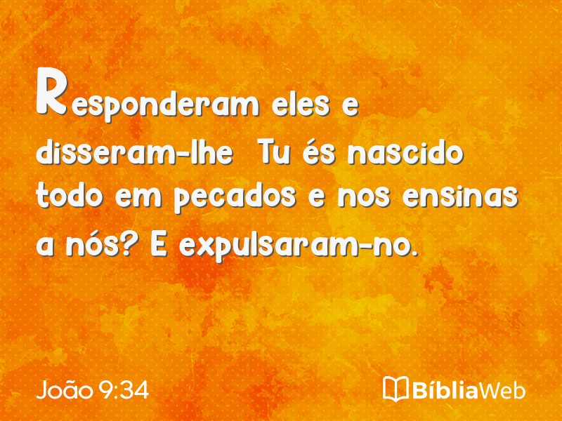 João 9:34 em imagem para compartilhar