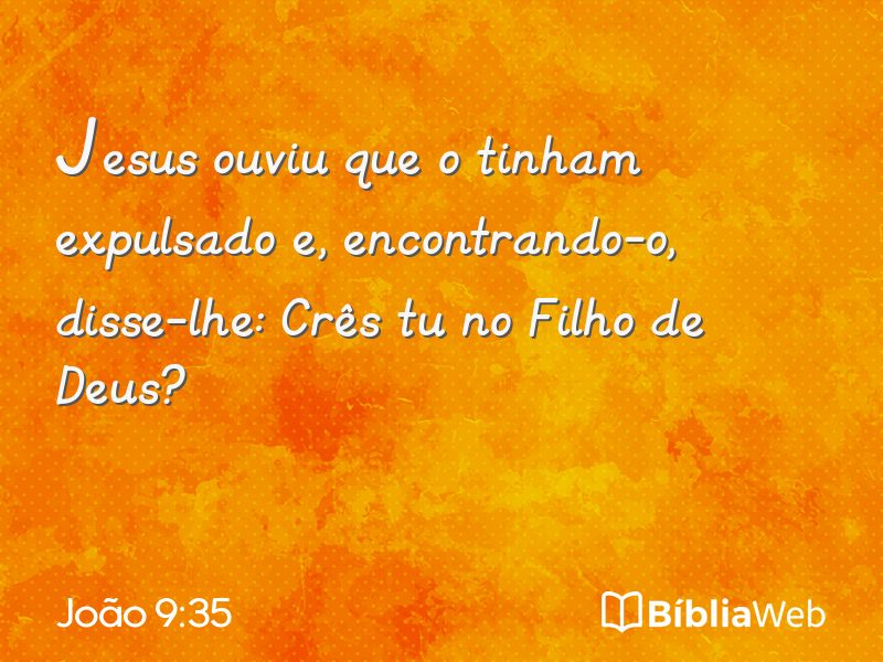 João 9:35 em imagem para compartilhar