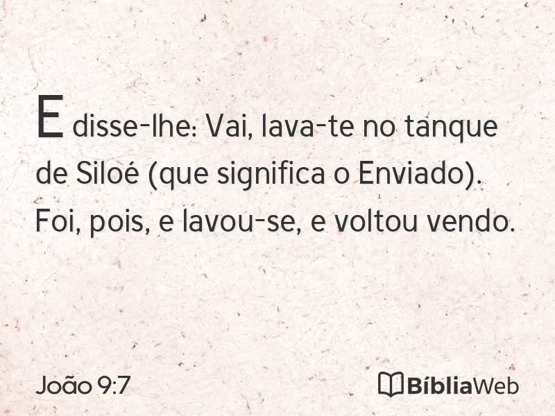 João 9:7 em imagem para compartilhar