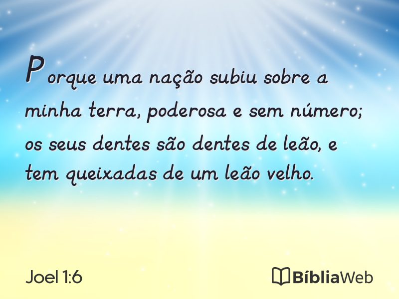 Joel 1:6 em imagem para compartilhar