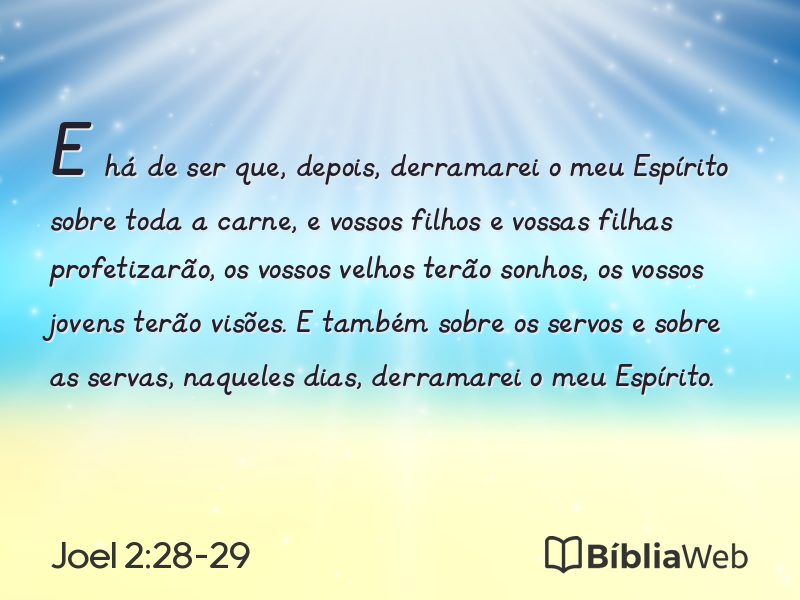 Joel 2:28-29 em imagem para compartilhar