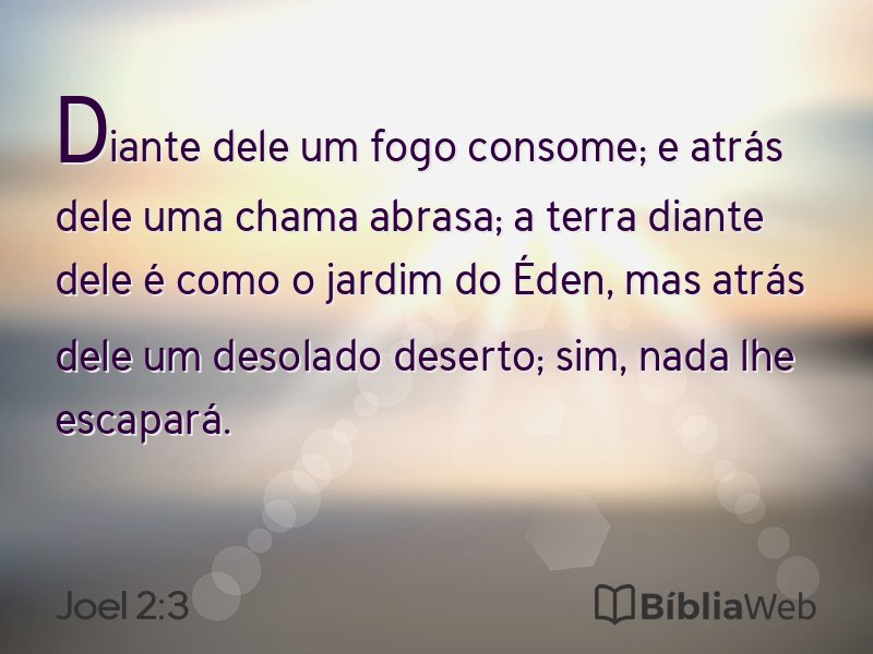 Joel 2:3 em imagem para compartilhar