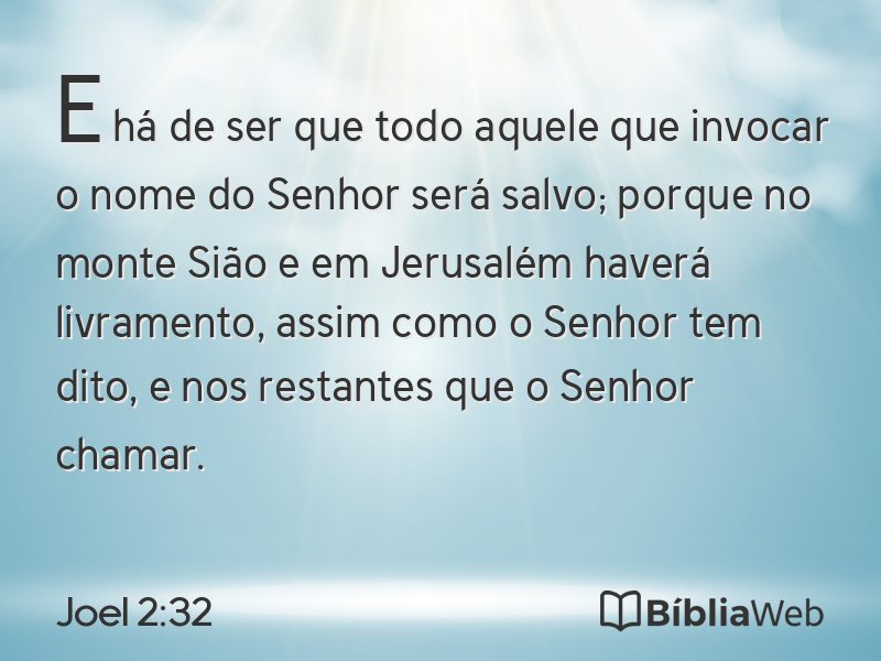 Joel 2:32 em imagem para compartilhar