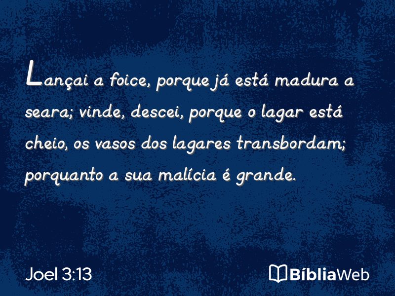 Joel 3:13 em imagem para compartilhar