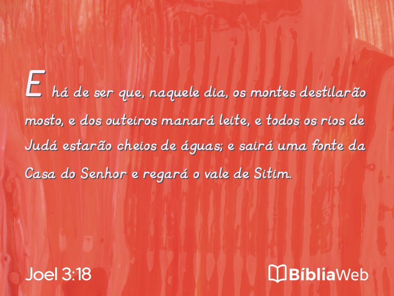 Joel 3:18 em imagem para compartilhar