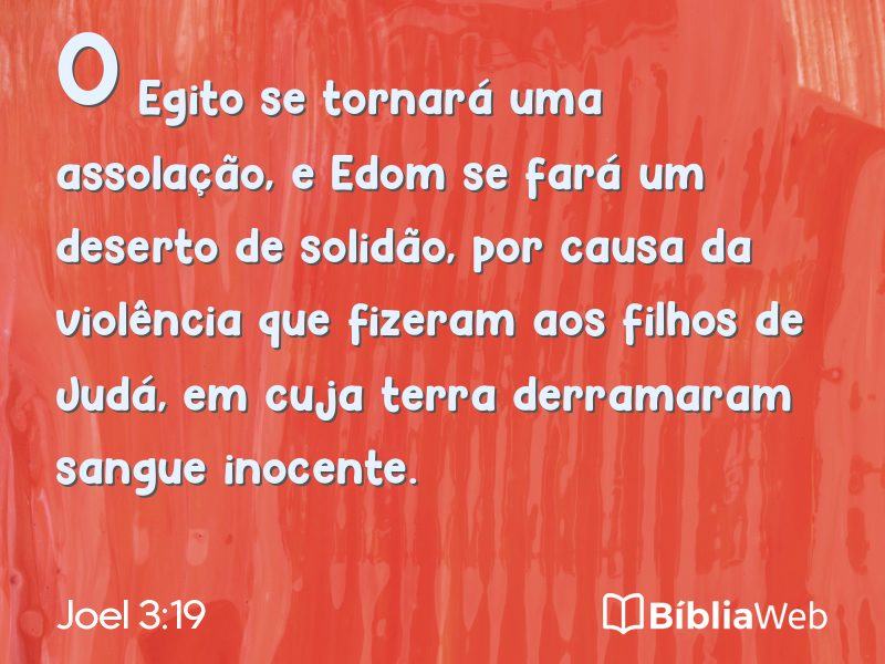 Joel 3:19 em imagem para compartilhar