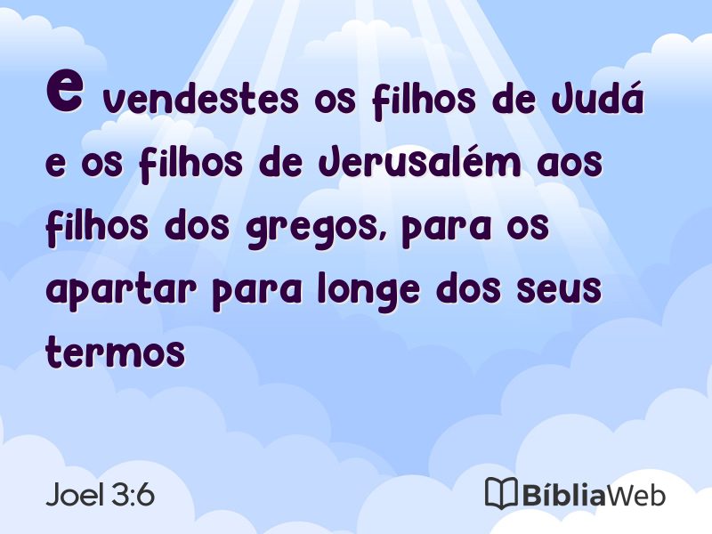 Joel 3:6 em imagem para compartilhar