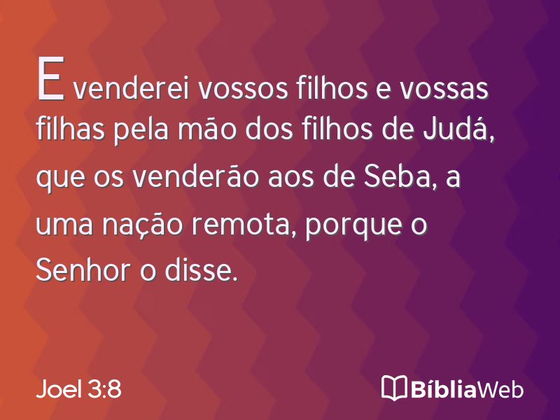 Joel 3:8 em imagem para compartilhar
