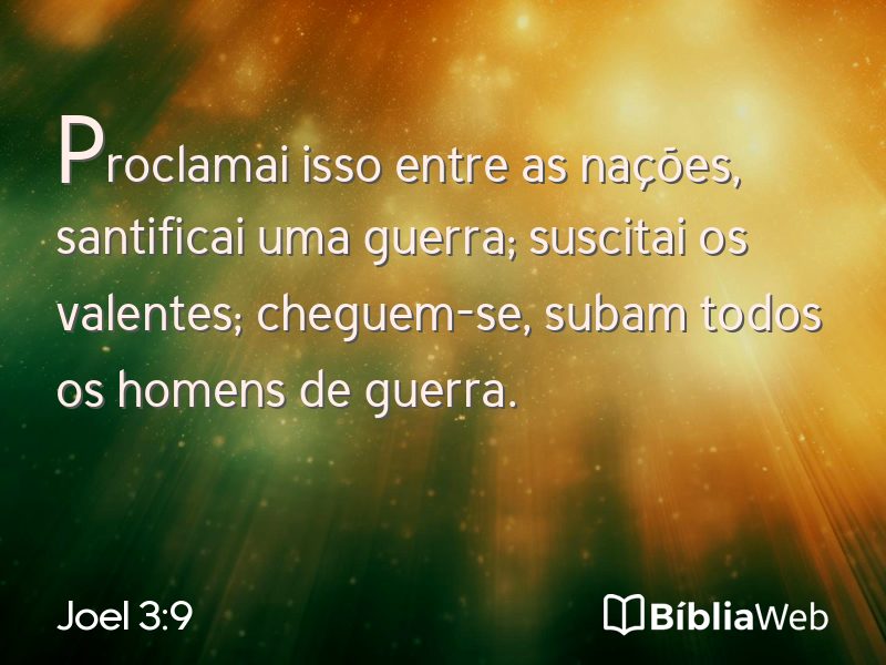 Joel 3:9 em imagem para compartilhar