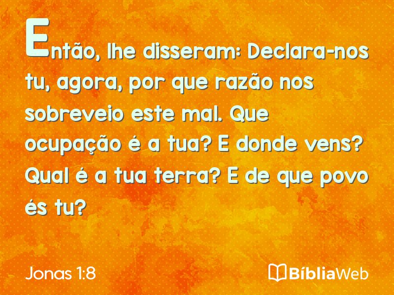 Jonas 1:8 em imagem para compartilhar