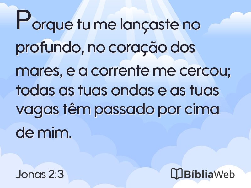 Jonas 2:3 em imagem para compartilhar