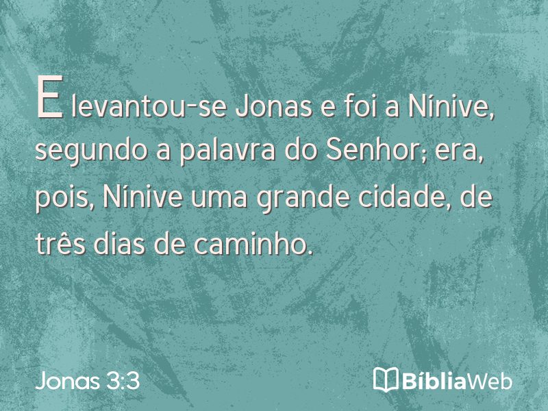 Jonas 3:3 em imagem para compartilhar