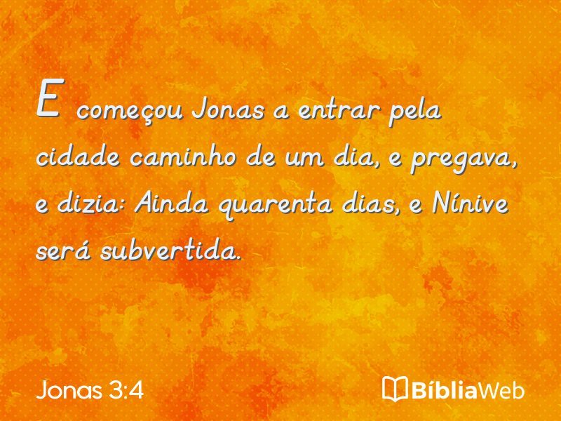 Jonas 3:4 em imagem para compartilhar
