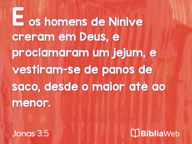Jonas 3:5 em imagem para compartilhar