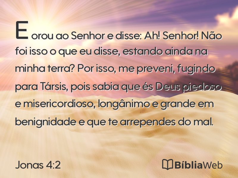 Jonas 4:2 em imagem para compartilhar