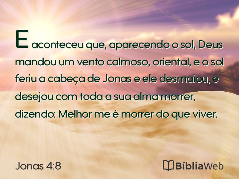 Jonas 4:8 em imagem para compartilhar