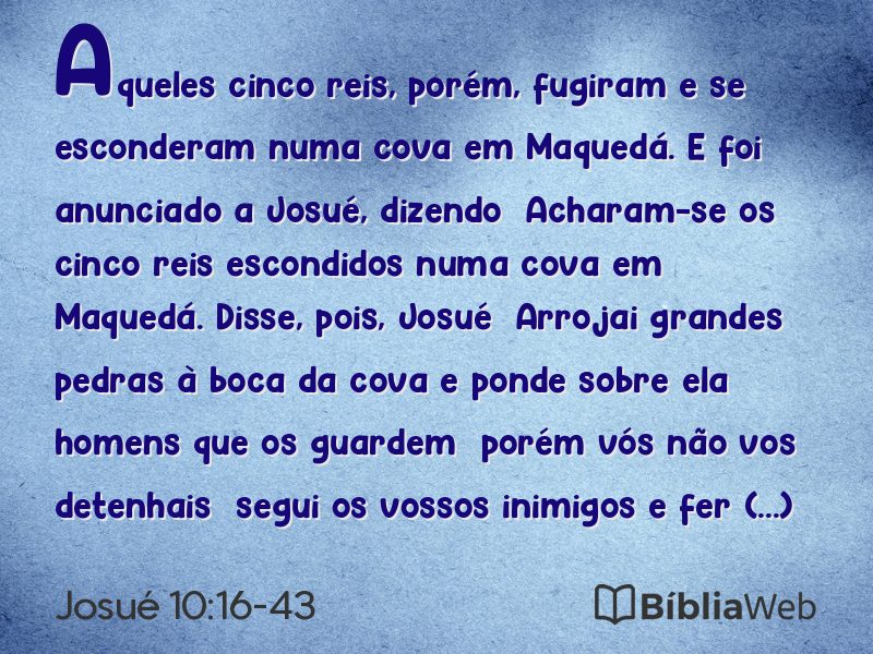 Josué 10:16-43 em imagem para compartilhar