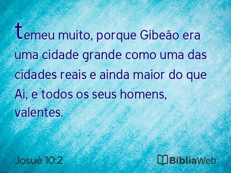 Josué 10:2 em imagem para compartilhar