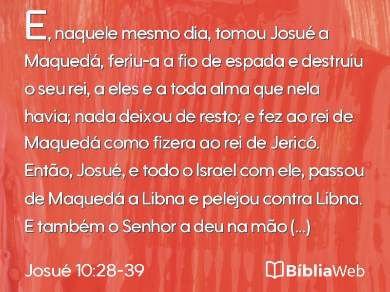 Josué 10:28-39 em imagem para compartilhar
