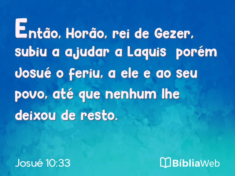 Josué 10:33 em imagem para compartilhar