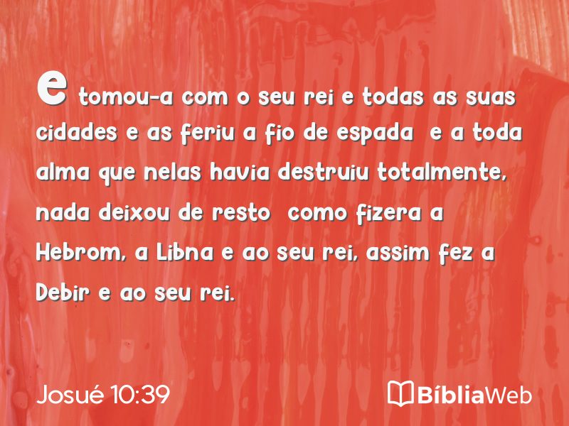 Josué 10:39 em imagem para compartilhar