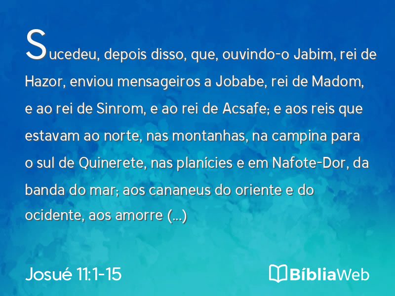 Josué 11:1-15 em imagem para compartilhar