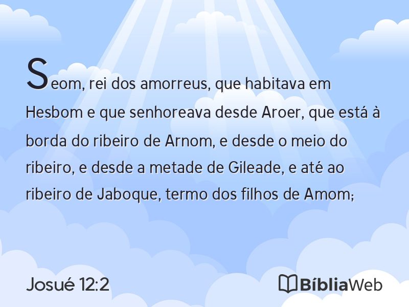 Josué 12:2 em imagem para compartilhar