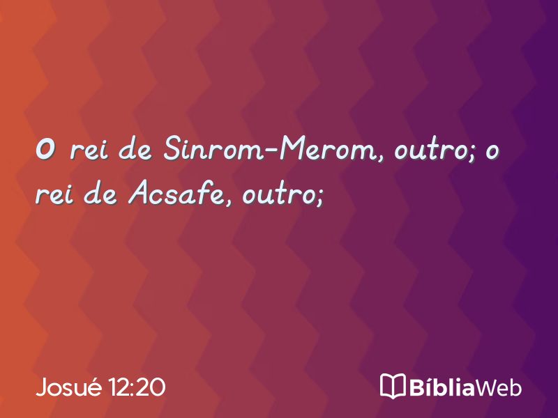 Josué 12:20 em imagem para compartilhar