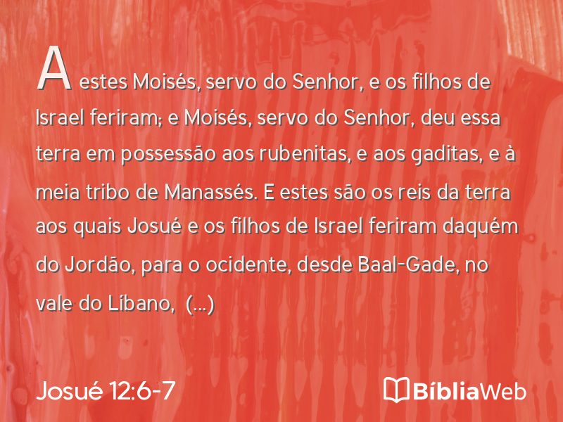 Josué 12:6-7 em imagem para compartilhar
