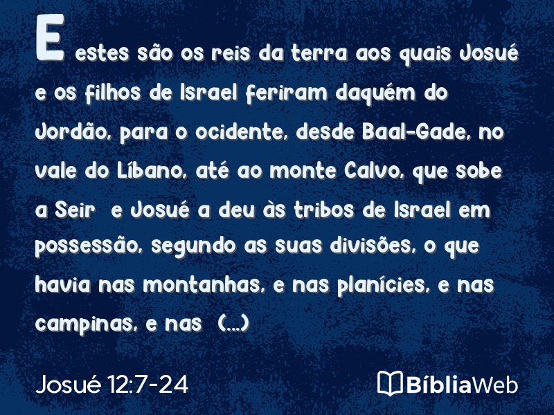 Josué 12:7-24 em imagem para compartilhar