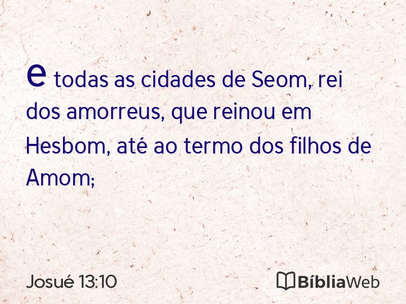 Josué 13:10 em imagem para compartilhar