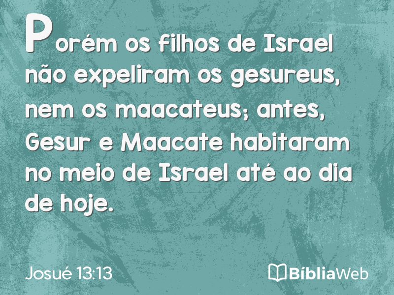 Josué 13:13 em imagem para compartilhar