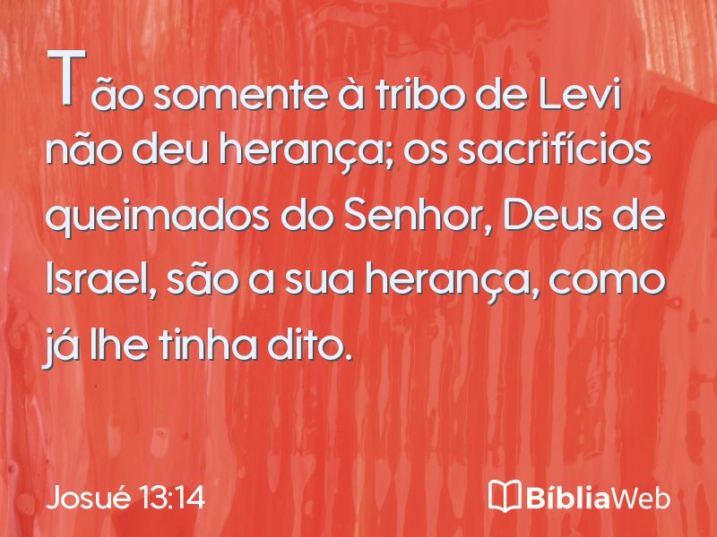 Josué 13:14 em imagem para compartilhar