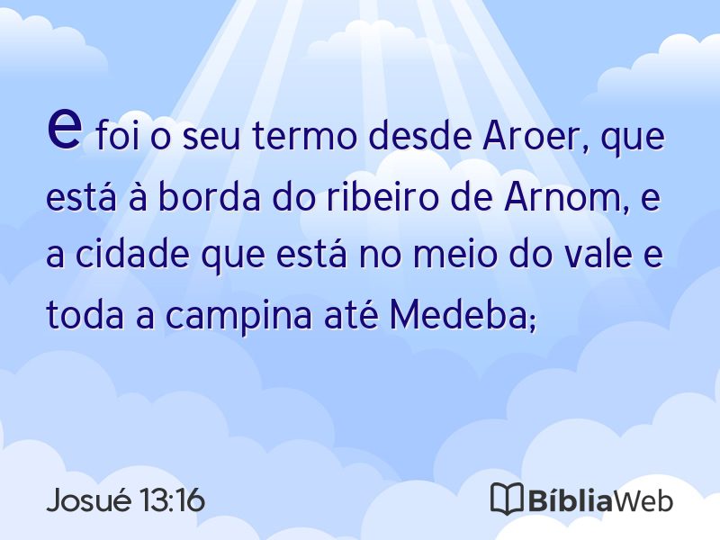 Josué 13:16 em imagem para compartilhar
