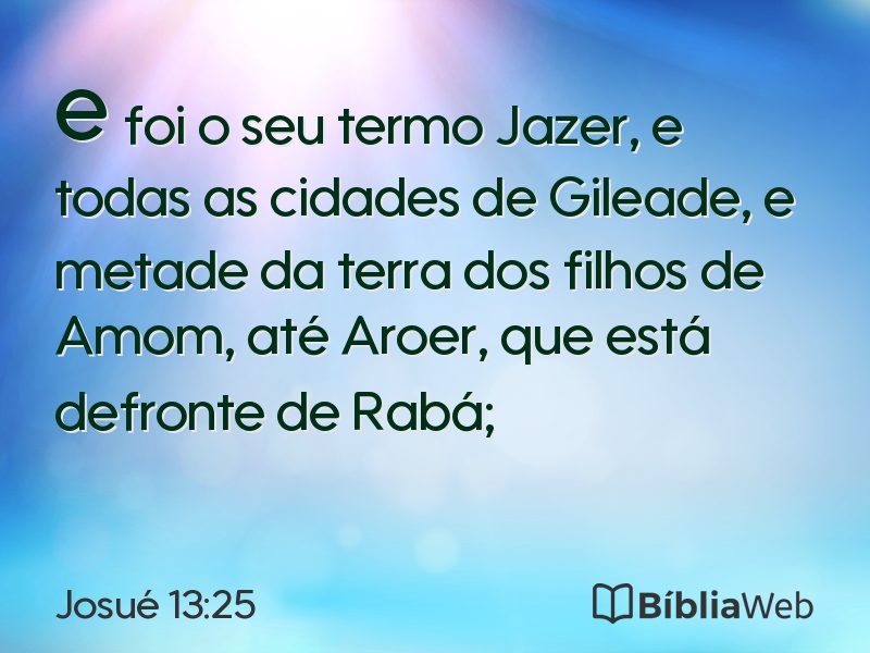 Josué 13:25 em imagem para compartilhar