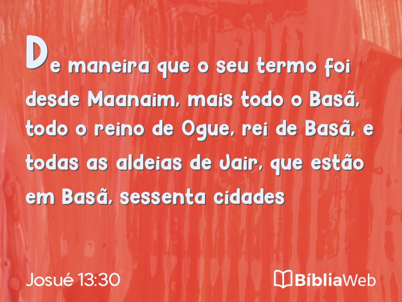 Josué 13:30 em imagem para compartilhar