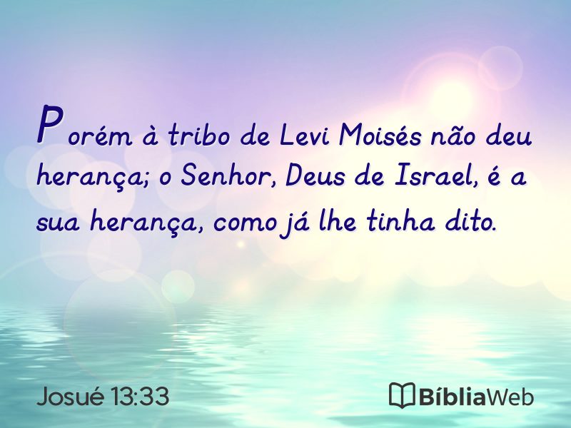 Josué 13:33 em imagem para compartilhar