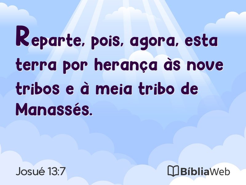 Josué 13:7 em imagem para compartilhar