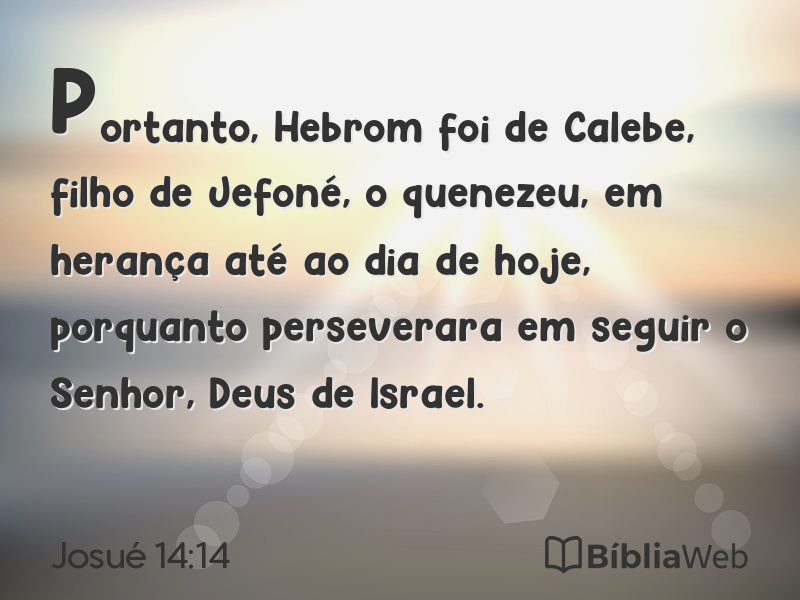 Josué 14:14 em imagem para compartilhar